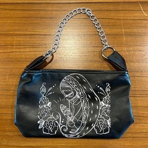 LUX DE VILLE SUGAR SKULL VIRGIN MARY praying hands,chain handle, great condition